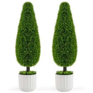 Kunstplanten ceder 90 cm kunstboom met pot kamerplantendecoratie decoratieve plant kunstplanten potplanten buxusboom groen 1