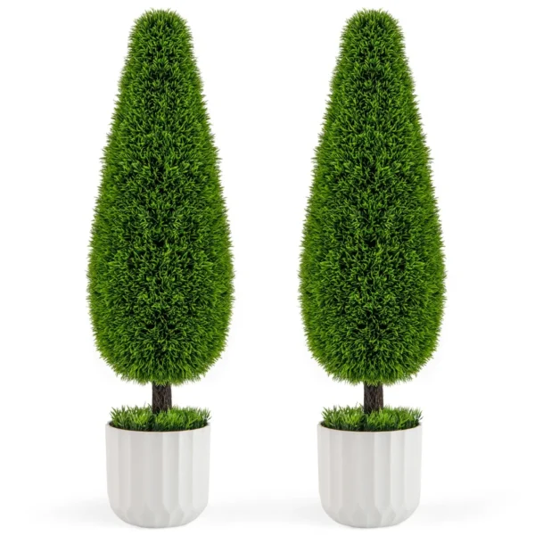 Kunstplanten ceder 90 cm kunstboom met pot kamerplantendecoratie decoratieve plant kunstplanten potplanten buxusboom groen 1
