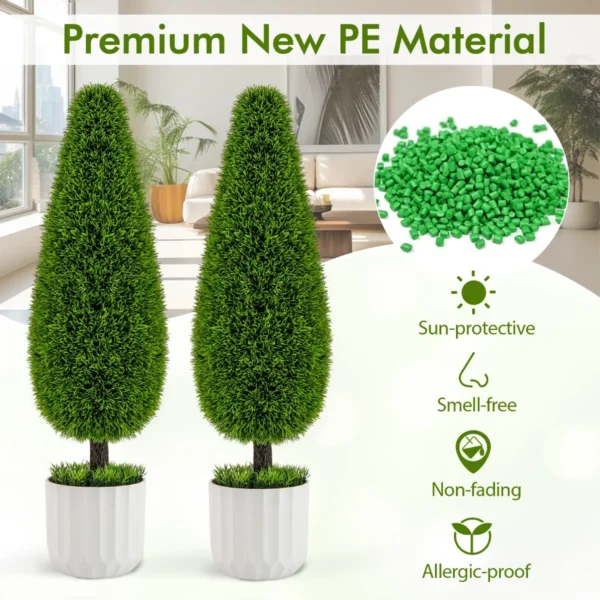 Kunstplanten ceder 90 cm kunstboom met pot kamerplantendecoratie decoratieve plant kunstplanten potplanten buxusboom groen 3