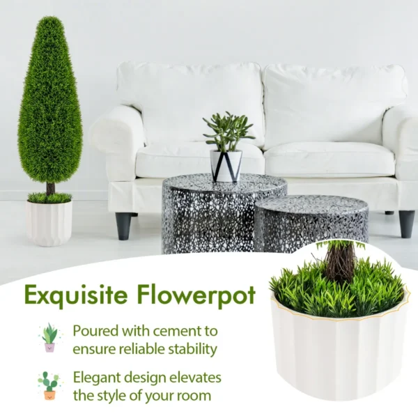 Kunstplanten ceder 90 cm kunstboom met pot kamerplantendecoratie decoratieve plant kunstplanten potplanten buxusboom groen 4