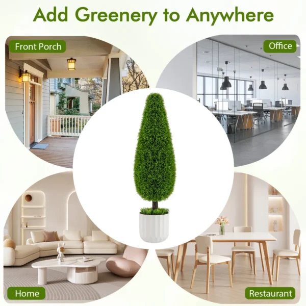 Kunstplanten ceder 90 cm kunstboom met pot kamerplantendecoratie decoratieve plant kunstplanten potplanten buxusboom groen 6
