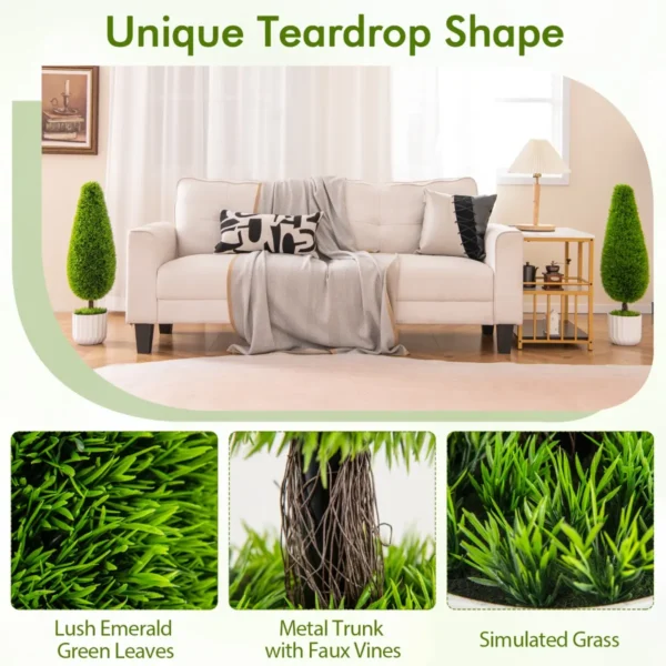 Kunstplanten ceder 90 cm kunstboom met pot kamerplantendecoratie decoratieve plant kunstplanten potplanten buxusboom groen 7