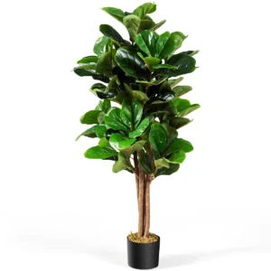 Kunstvijgenboom kunstplant decoratie met bloempot kunstboom decoratieve plant kamerplant voor thuis en kantoor groen 120 cm 1