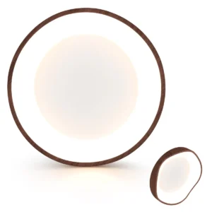 Led plafondlamp moderne 24 w lamp met houten motief metalen frame 3000 k warm licht led kroonluchter voor thuis kantoor 1