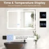 Led spiegel 75 x 50 cm met traploze helderheid 3 kleurtemperaturen anticondens geheugenfunctie tijdweergave aanraakschakelaar 4