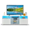 Led tv kast televisietafel tv rek voor televisie tot 65 inch televisiekast met verstelbare planken tv standaard modern wit 2