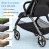 Lichtgewicht kinderwagen opvouwbare kinderwagen voor pasgeborenen met verstelbare rugleuning kap 5 puntsgordel opbergmand grijs 6