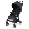 Lichtgewicht kinderwagen opvouwbare kinderwagen voor pasgeborenen met verstelbare rugleuning kap 5 puntsgordel opbergmand zwart 2