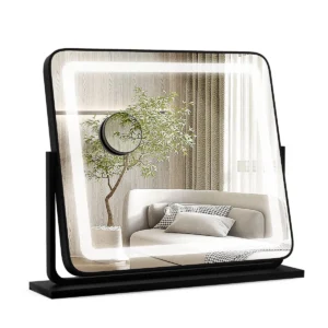 Make upspiegel met verlichting tafelmodel led verlichte spiegel met 3 gekleurde lichtstanden 360° draaibare met 5x vergrotende spiegel 1