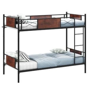 Metalen stapelbedframe 2 in 1 bed om te bouwen van eenpersoons naar eenpersoonsbed met 30 cm veiligheidsreling 1