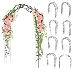 Metalen tuinboog voor klimplanten tuintraliewerk in 2 halve bogen voor buiten decoratieve boog voor bruiloften feesten en ceremonies 1