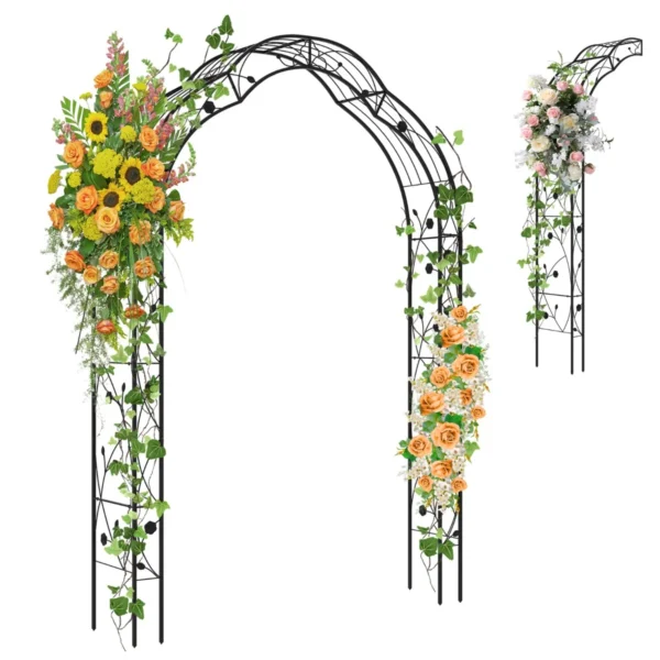Metalen tuinboog voor klimplanten tuintraliewerk in 2 halve bogen voor buiten decoratieve boog voor bruiloften feesten en ceremonies 2