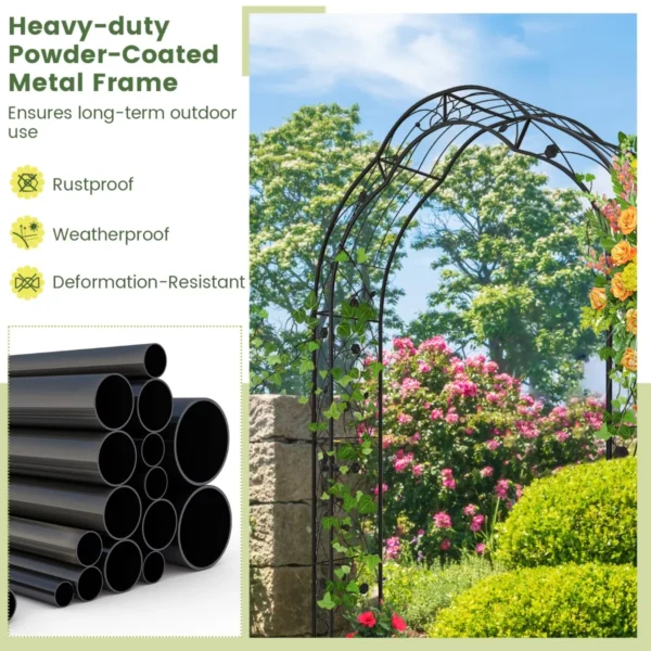 Metalen tuinboog voor klimplanten tuintraliewerk in 2 halve bogen voor buiten decoratieve boog voor bruiloften feesten en ceremonies 4