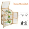 Mini tuinkas houten koude kader broeikas buiten 3 lagen verhoogde bloembak bescherming plank ideaal 60 x 45 x 100 cm 7
