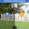 Mobiele basketbalring 8 voudig in hoogte verstelbare basketbalstandaard met afneembare middenbuis en bodem van 32 l zwart 5