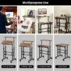 Mobiele sta bureau in hoogte verstelbare laptoptafel met gedeeld blad & verstelbare hoek verrijdbaar bureau voor thuiswerken zwart + walnoot 4