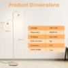 Moderne 2 lamps vloerlamp 350° draaibare schachtlamp met voetschakelaar geweven kappen en 2 e27 lampvoeten zware voet 2