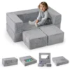 Modulaire sofa voor kinderen converteerbare schuimrubberen fauteuil voor kinderen pluche sofa voor peuters opklapbare slaapbank 1