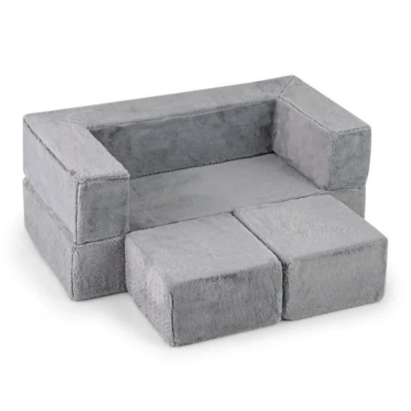 Modulaire sofa voor kinderen converteerbare schuimrubberen fauteuil voor kinderen pluche sofa voor peuters opklapbare slaapbank 2