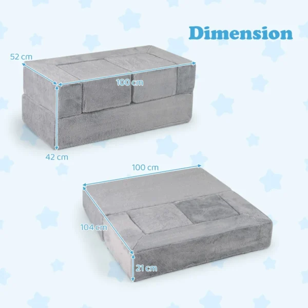 Modulaire sofa voor kinderen converteerbare schuimrubberen fauteuil voor kinderen pluche sofa voor peuters opklapbare slaapbank 3