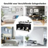 Multifunctionele cocktailtafel met in hoogte verstelbare bovenzijde & verborgen opbergruimte & drie open planken aan de onderkant zwart 6