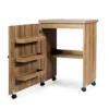 Naaimachinetafel opvouwbare naaitafel met opbergplanken 118,5 x 40 x 79,5 cm natuur 3