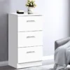 Nachtkastje met 3 lades eindtafel bijzettafel voor woonkamer slaapkamer moderne stijl eenvoudige montage wit 2