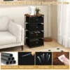 Nachtkastje met stoffen laden bijzettafel met metalen frame opbergkast stoffen commode voor slaapkamer woonkamer (zwart) 6