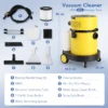Nat droogstofzuiger 4 in 1 draagbare tapijt en bekledingsreinigingsmachine met 1200w + 17 kpa maximale zuigkracht geel 3