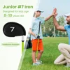 Nr. 7 junior ijzer voor kinderen individuele gouden club met glasvezel shaft en clubhoes junior oefengolfclub rechterhand 76 cm 3