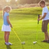 Nr. 7 junior ijzer voor kinderen individuele gouden club met glasvezel shaft en clubhoes junior oefengolfclub rechterhand 76 cm 5