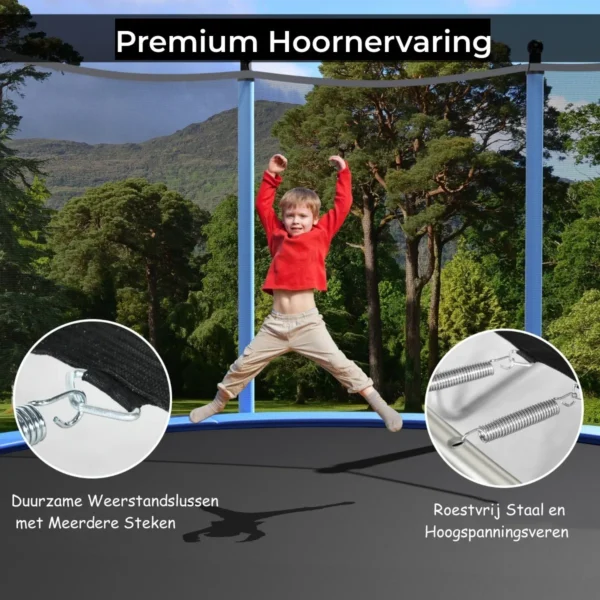 Ø 244 cm trampoline buiten trampoline voor kinderen & volwassenen zwart + blauw 6