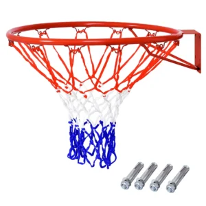 Ø 45 cm basketbalring en net basketbalring voor binnen en buiten rood + wit + blauw 1