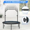 Ø101cm trampoline met 2 weerstandsbanden binnen buiten fitness trampoline met in hoogte verstelbaar handvat zwart + blauw 7