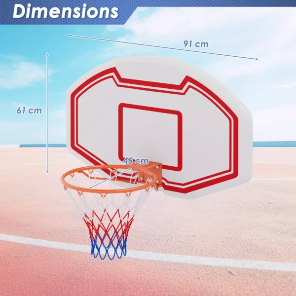 Ø45 cm basketbalkorf voor binnen mini basketbalmand met achterwand en net basketbalring weerbestendig professionele maat 3
