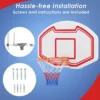 Ø45 cm basketbalkorf voor binnen mini basketbalmand met achterwand en net basketbalring weerbestendig professionele maat 4