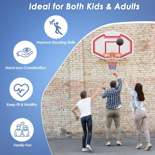Ø45 cm basketbalkorf voor binnen mini basketbalmand met achterwand en net basketbalring weerbestendig professionele maat 5