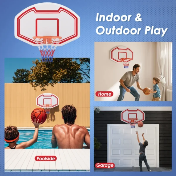 Ø45 cm basketbalkorf voor binnen mini basketbalmand met achterwand en net basketbalring weerbestendig professionele maat 6