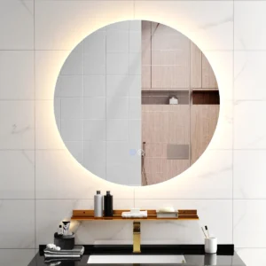 Ø60 cm led badkamerspiegel anticondens ronde wandspiegel 3000 6000k instelbare helderheid aanraakschakelaar geheugenfunctie 1