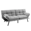 Ombouwbare futon slaapbank van traagschuim met verstelbare rug en armleuningen moderne futonslaapbank voor compacte woonruimtes 2