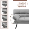 Ombouwbare futon slaapbank van traagschuim met verstelbare rug en armleuningen moderne futonslaapbank voor compacte woonruimtes 7