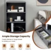 Opbergplank op 4 niveaus houten plank met lade anti kantelboekenplank staande plank vrijstaande open woonkamerplank 3