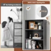 Opbergplank op 4 niveaus houten plank met lade anti kantelboekenplank staande plank vrijstaande open woonkamerplank 4