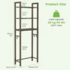 Opbergrek boven het toilet metalen organiser kantelbeveiliging 3 haken 3 planken voor badkamer toilet bruin 3