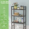 Opbergrek boven het toilet metalen organiser kantelbeveiliging 3 haken 3 planken voor badkamer toilet bruin 4