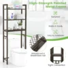 Opbergrek boven het toilet metalen organiser kantelbeveiliging 3 haken 3 planken voor badkamer toilet bruin 5