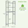Opbergrek boven het toilet metalen organiser kantelbeveiliging 3 haken 3 planken voor badkamer toilet grijs 3
