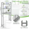 Opbergrek boven het toilet metalen organiser kantelbeveiliging 3 haken 3 planken voor badkamer toilet grijs 6