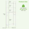 Opbergrek boven het toilet metalen organiser kantelbeveiliging 3 haken 3 planken voor badkamer toilet wit 3