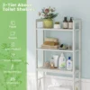 Opbergrek boven het toilet metalen organiser kantelbeveiliging 3 haken 3 planken voor badkamer toilet wit 5